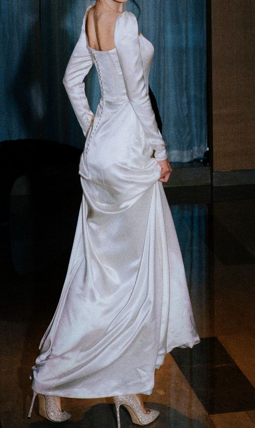 A line White Evening Dresses For Girls, Fashion Formal Gown