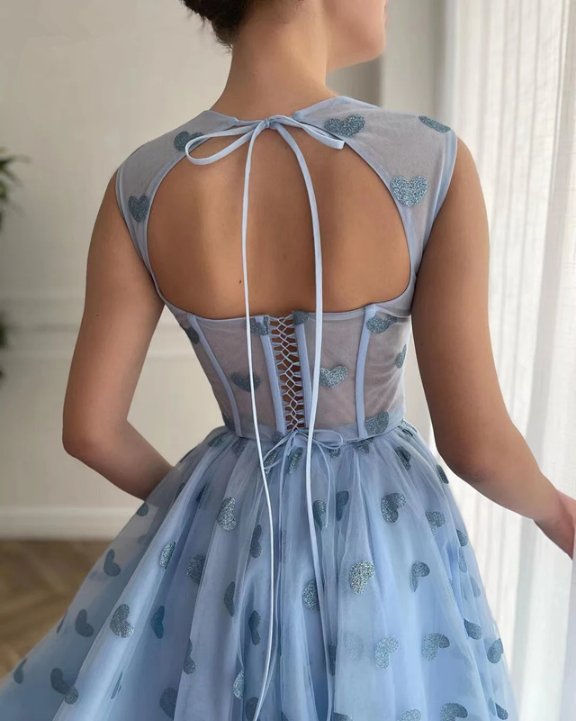 Tea Length Celebrity Dress Sleeveless Summer Dress Evening Dress