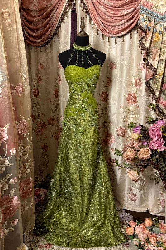 Green Mermaid Long Prom Dress,Long Evening Gowns