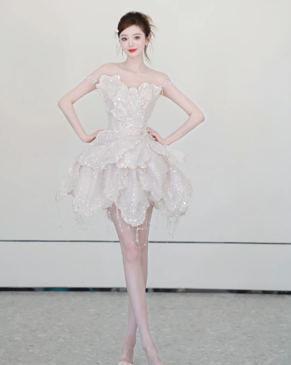 Ruffled Mini Birthday Dress Sequin Short Prom Dress Homecoming Dress