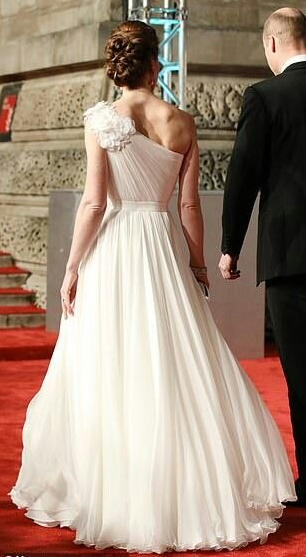 Charming One Shoulder Chiffon A Line Party Evening Dress,Wedding Dress