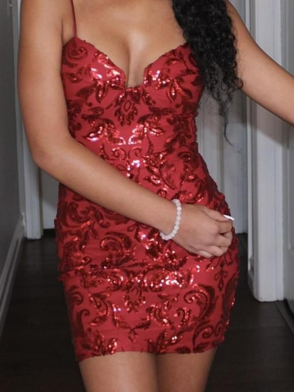 Vintage Spaghetti Straps Red Sequin Sheath Cocktail Dress Short Homecoming Dress Birthday Outfits