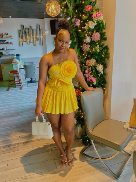 Unique Yellow Strapless Satin Flowers A Line Short Party Dress Formal Homecoming Dress