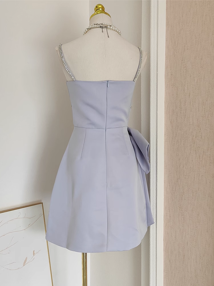 Cute A line Spaghetti Straps Sleeveless Lilac Cocktail Dress Short Birthday Outfits
