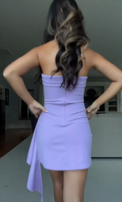 Strapless Purple Tight Short Prom Dress Birthday Party Dress Homecoming Dress