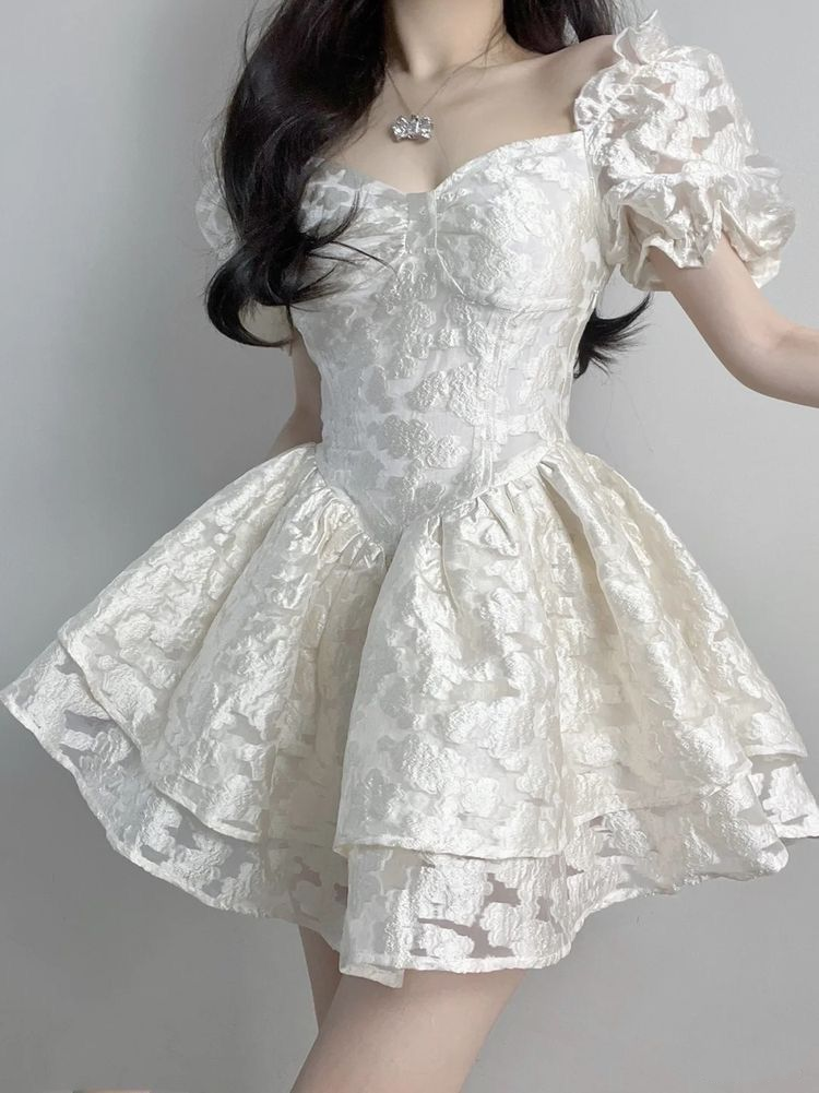 Cute White A Line Short Princess Birthday Outfits Formal Homecoming Dress