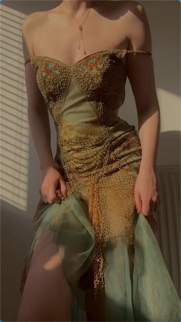 Vintage Green Sequin Lace Party Prom Dress,Off The Shoulder Mermaid Evening Dress