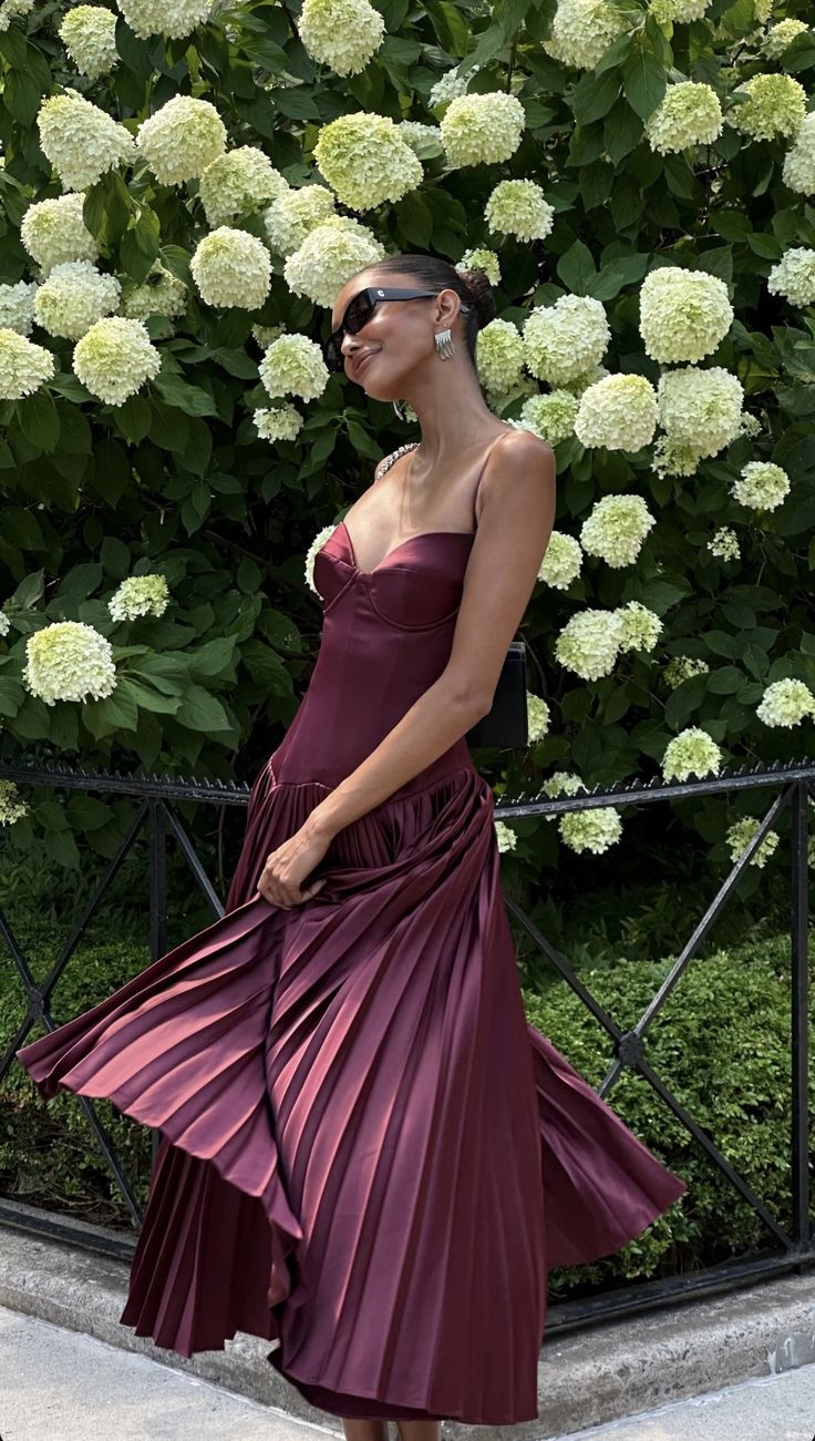Burgundy Spaghetti Straps A-Line Long Party Dress Birthday Outfits
