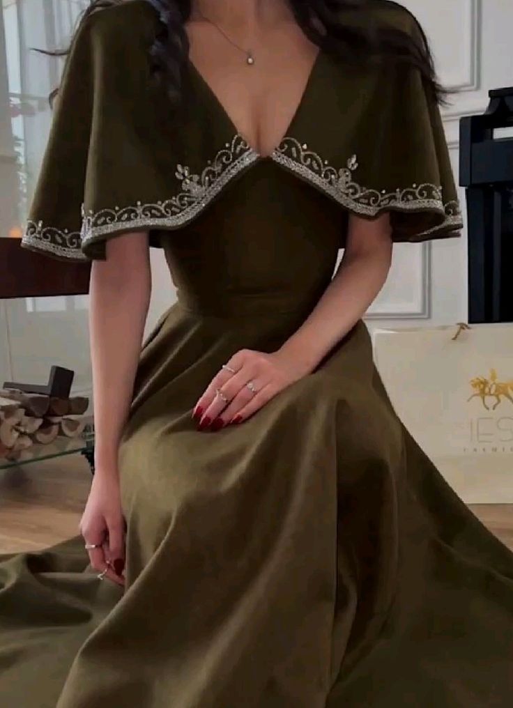 Elegant A line Prom Dress,Green Evening Dress Formal Prom Gown
