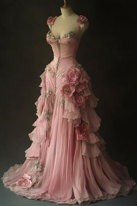 Pretty Ball Gown Pink Spaghetti Straps Tulle Long Quinceanera Dress