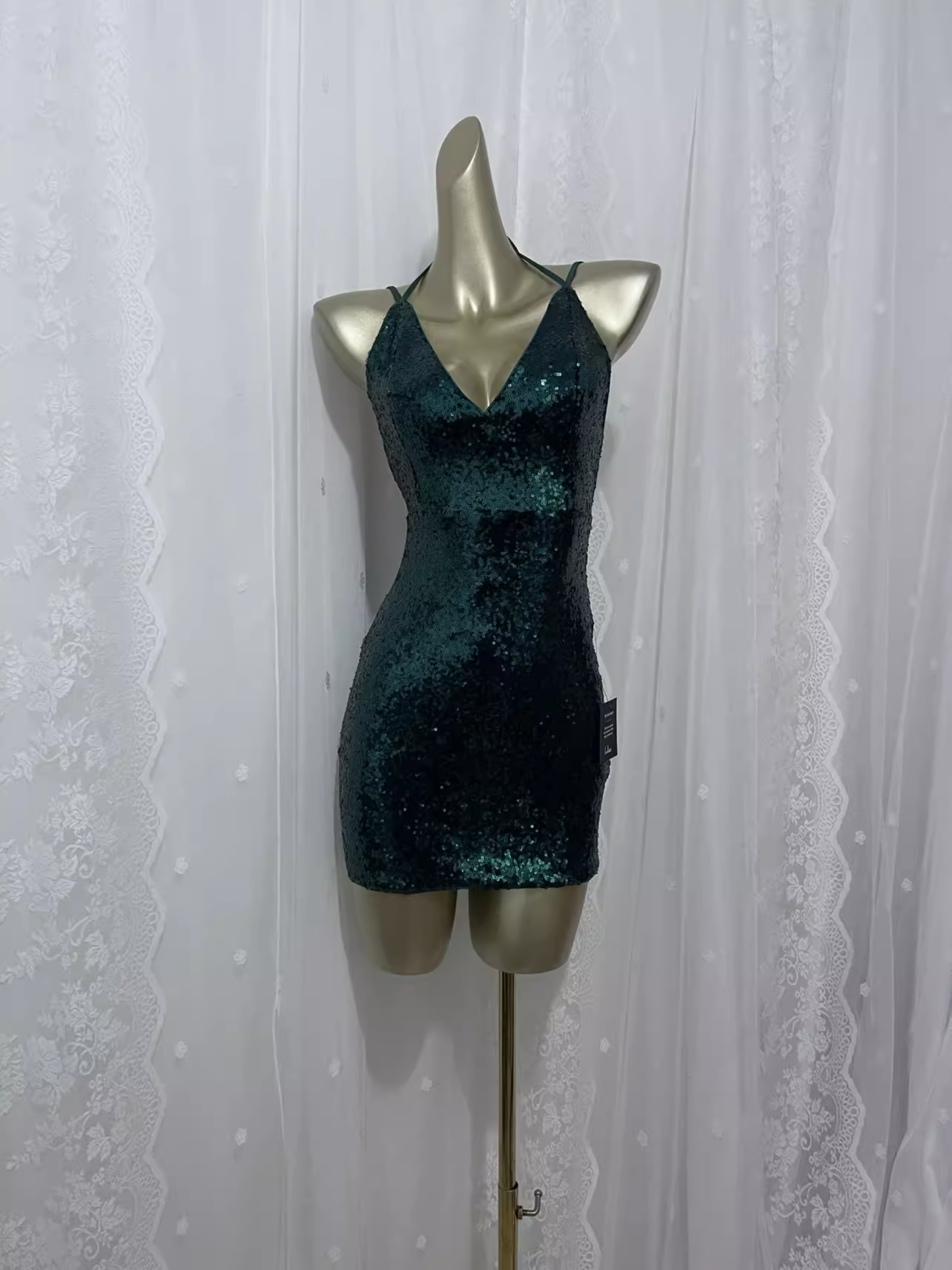 Sexy Sheath Green Sequin Travel Vacation Dress Short Birthday Dress