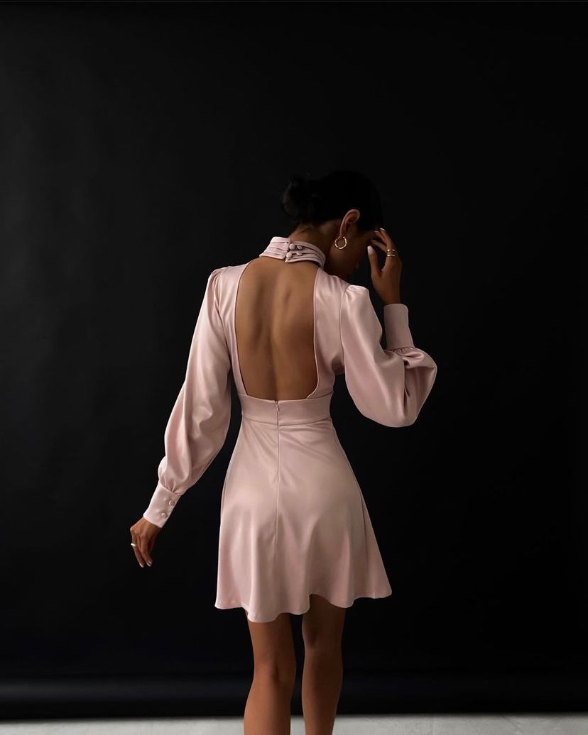 Elegant Simeple Prom Dress With Long Sleeves Above Kneen Length Homecoming Dress