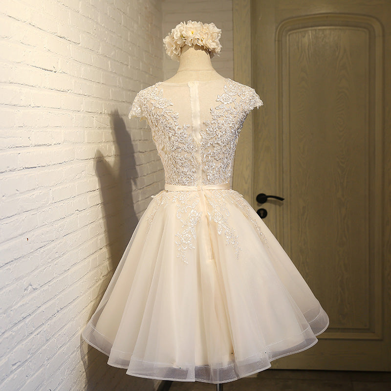 Charming A-line lace short prom dress,homecoming dresses