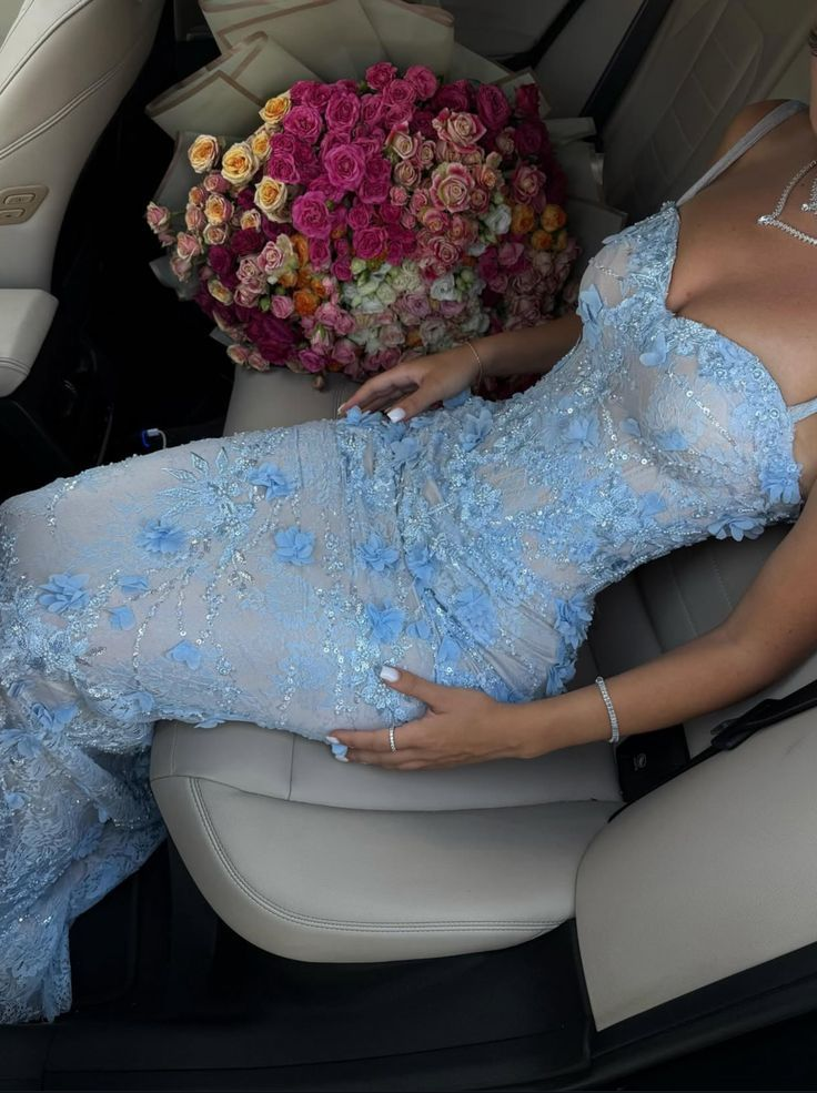 Mermaid Spaghetti Straps Long Prom Dress Evening Dress