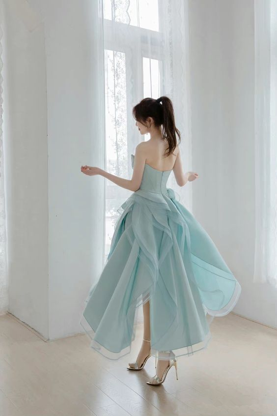 Chic A-line Strapless Prom Dress,18th Birthday Party Dress