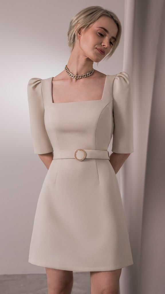 Vintage Square Neckline Party Dress,Cocktail Dress