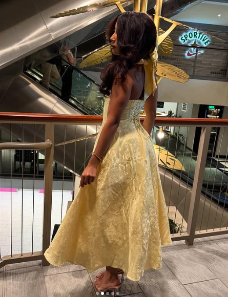 Pretty Yellow Satin Print Prom Dress,Halter A Line Party Evening Dress