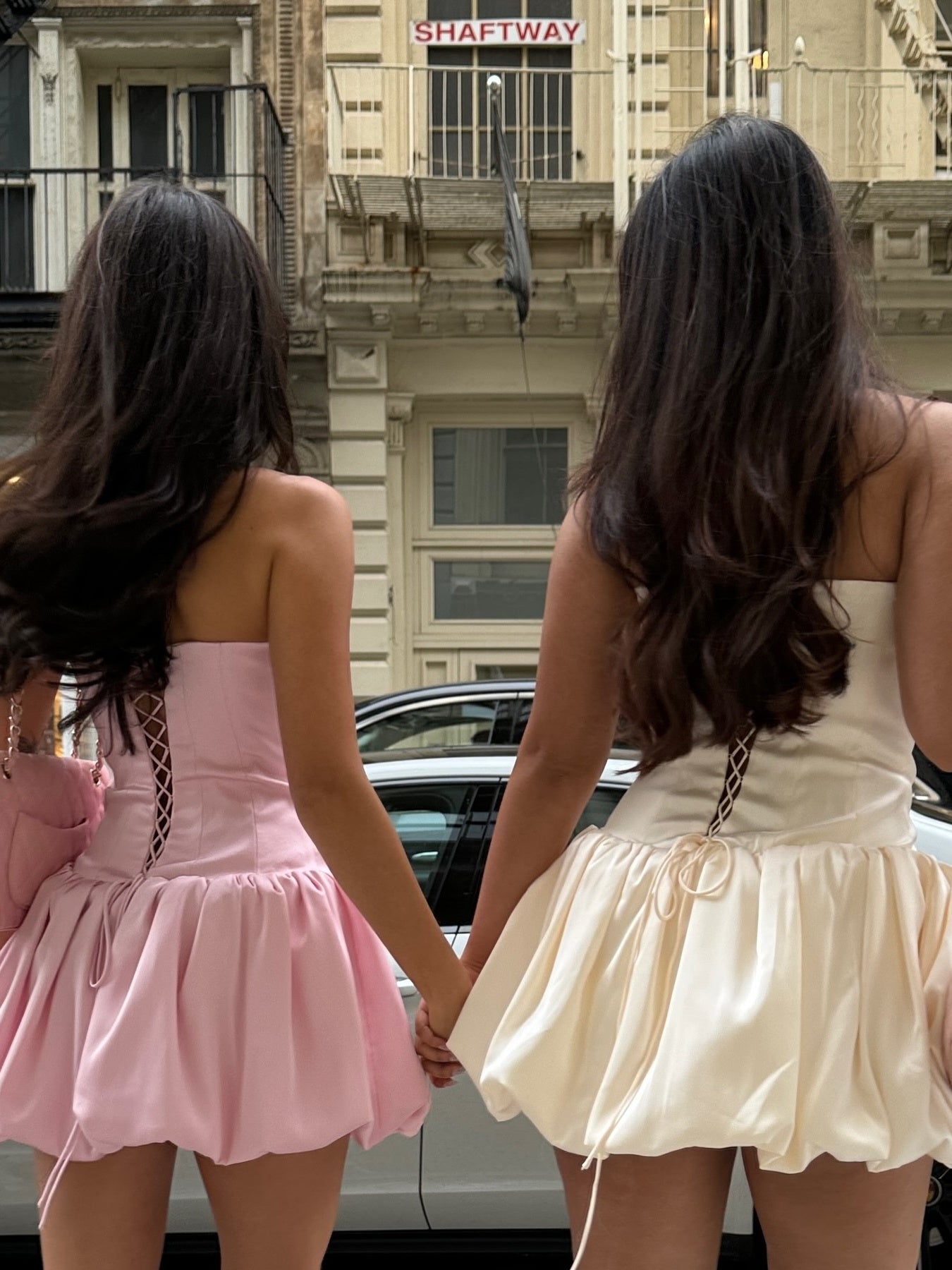 Pretty A Line Strapless Pink Satin Short Homecoming Dress with Criss Cross Back