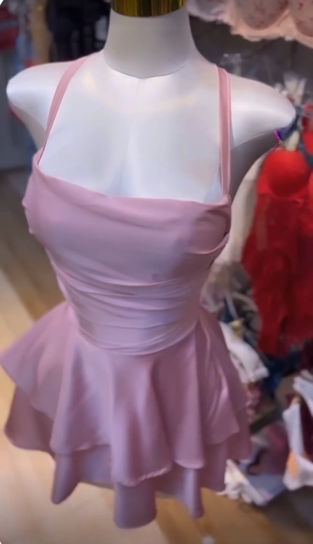 Pink Party Dress Short Prom Dress Birthday Dress