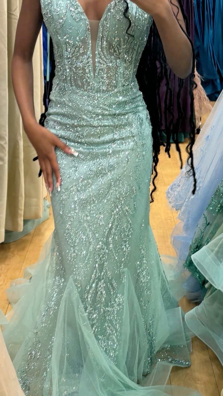 Mint Green Mermaid Prom Dress Evening Dress Graduation Dress