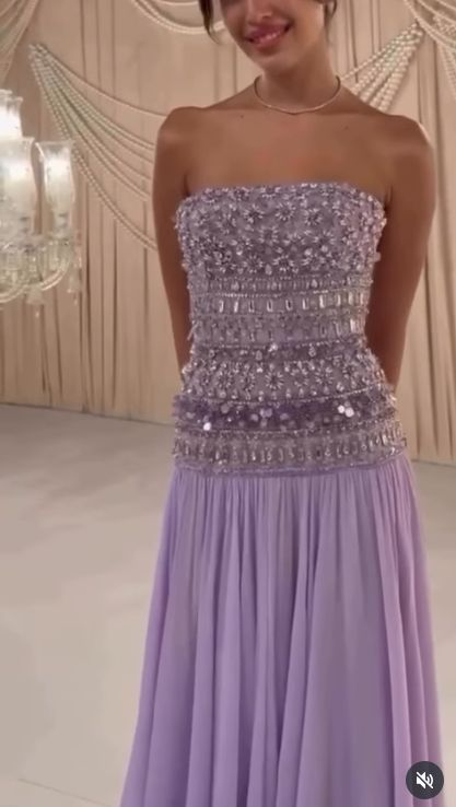 Lilac Strapless Long Prom Dresses Party Dress 20th Birthday Outfits