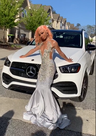 Gorgeous Satin Beaded Evening Gown,Formal Mermaid Prom Dress