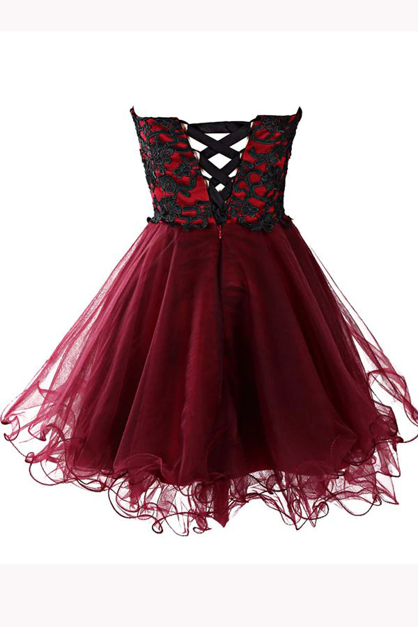 Sexy A Line Tulle Layers Homecoming Dress,Sleeveless Wrapped Chest Short Dress