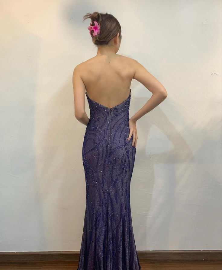 Charming Strapless Mermaid Party Dress Long Prom Evening Gown