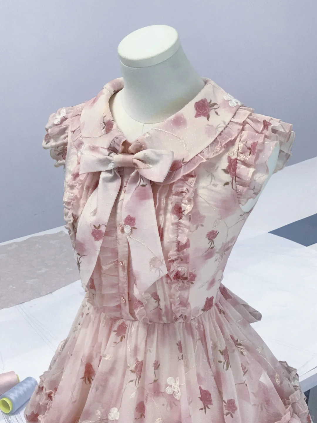 Cute Blue Chiffon Print Floral A Line Short Birthday Outfits Formal 7th Grade Homecoming Dress