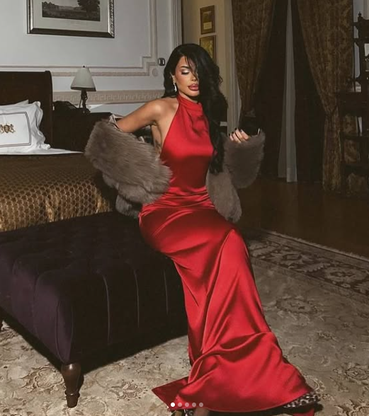 Pretty Red Satin Long Sheath Party Dress Evening Dress