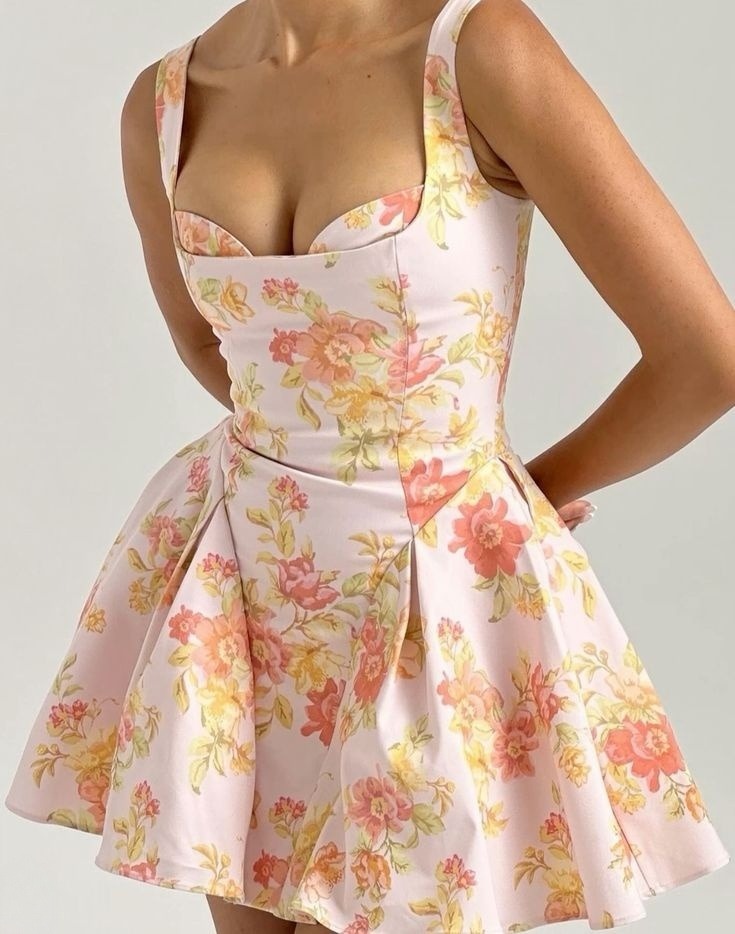 A Line Floral Print Birthday Outfit Short Evening Dress Cocktail Dresses Short Party Dress