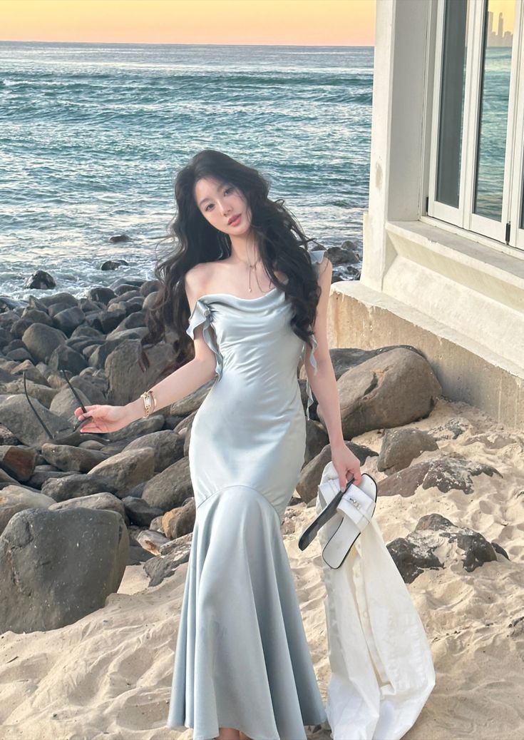Vintage Elegant Satin Strap Midi Dress Women Summer Casual Party Dress