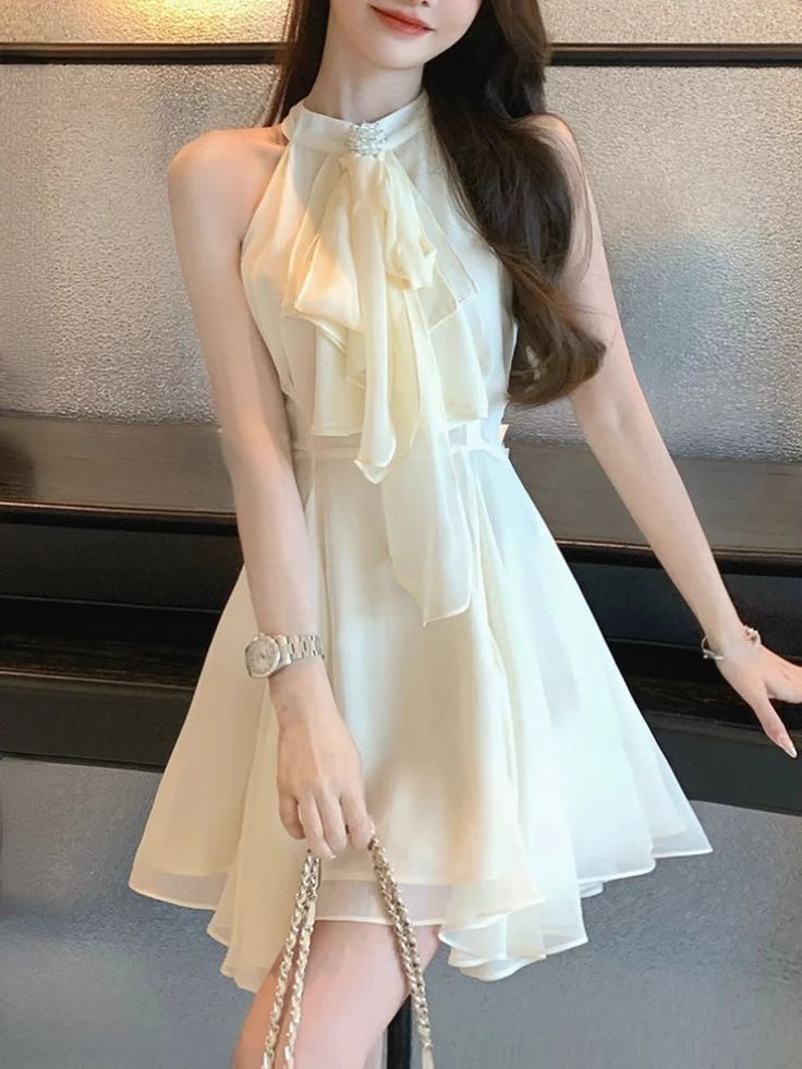 Ivory Chiffon Cocktail Dress Short Party Dress Homecoming Dress