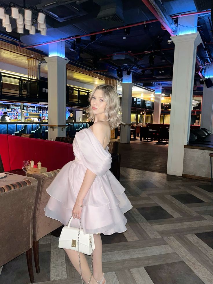 Pink Off Shoulder Short Evening Dress Cocktail Dresses Short Party Dress