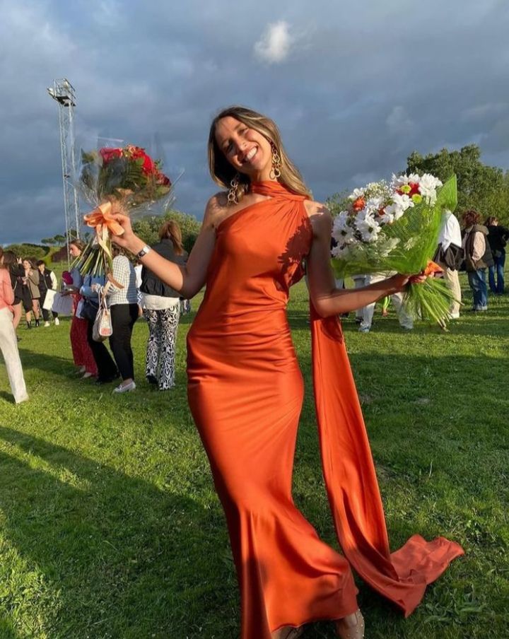 Women Elegant Sexy Halter Neck Satin Maxi Evening Dress