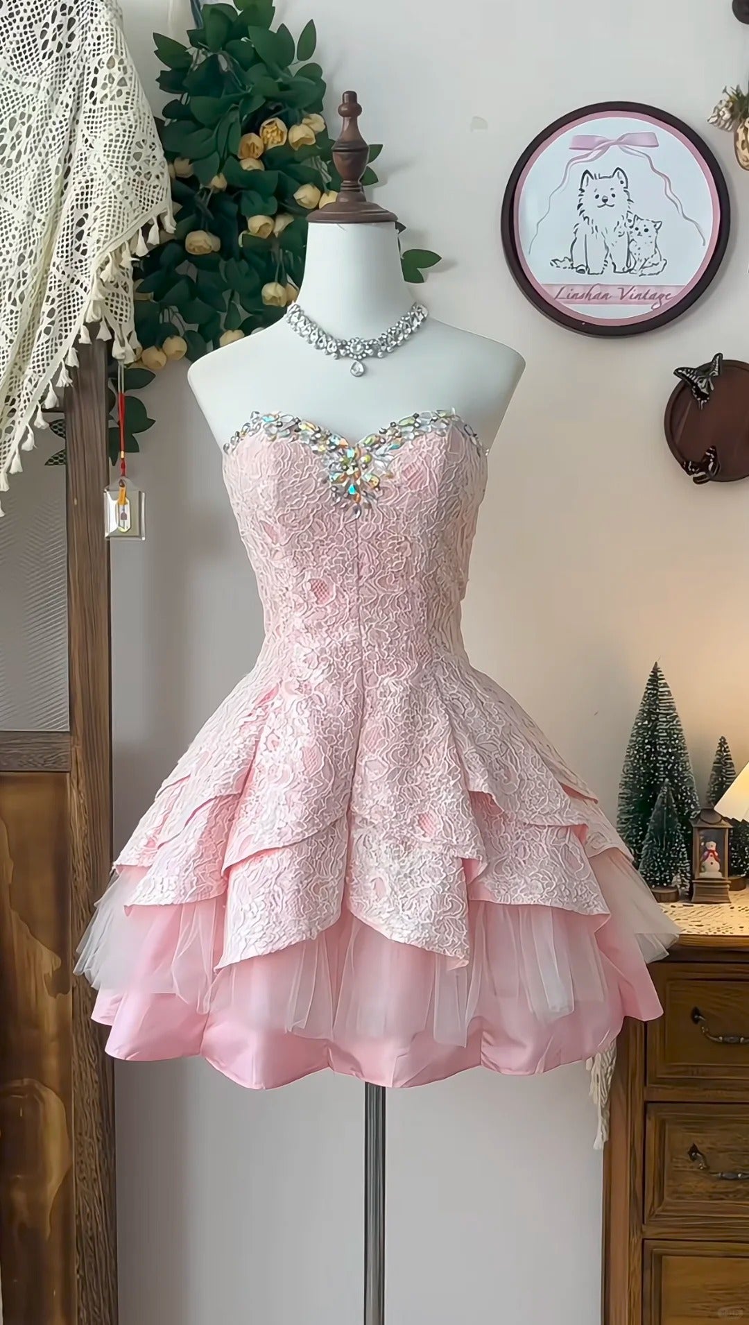 Pink Short Prom Dress Birthday Party Dress Homecoming Dress