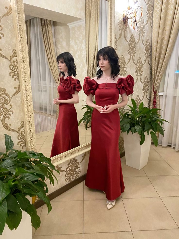 Burgundy Long Off Shoulder Prom Dress Evening Party Dresses