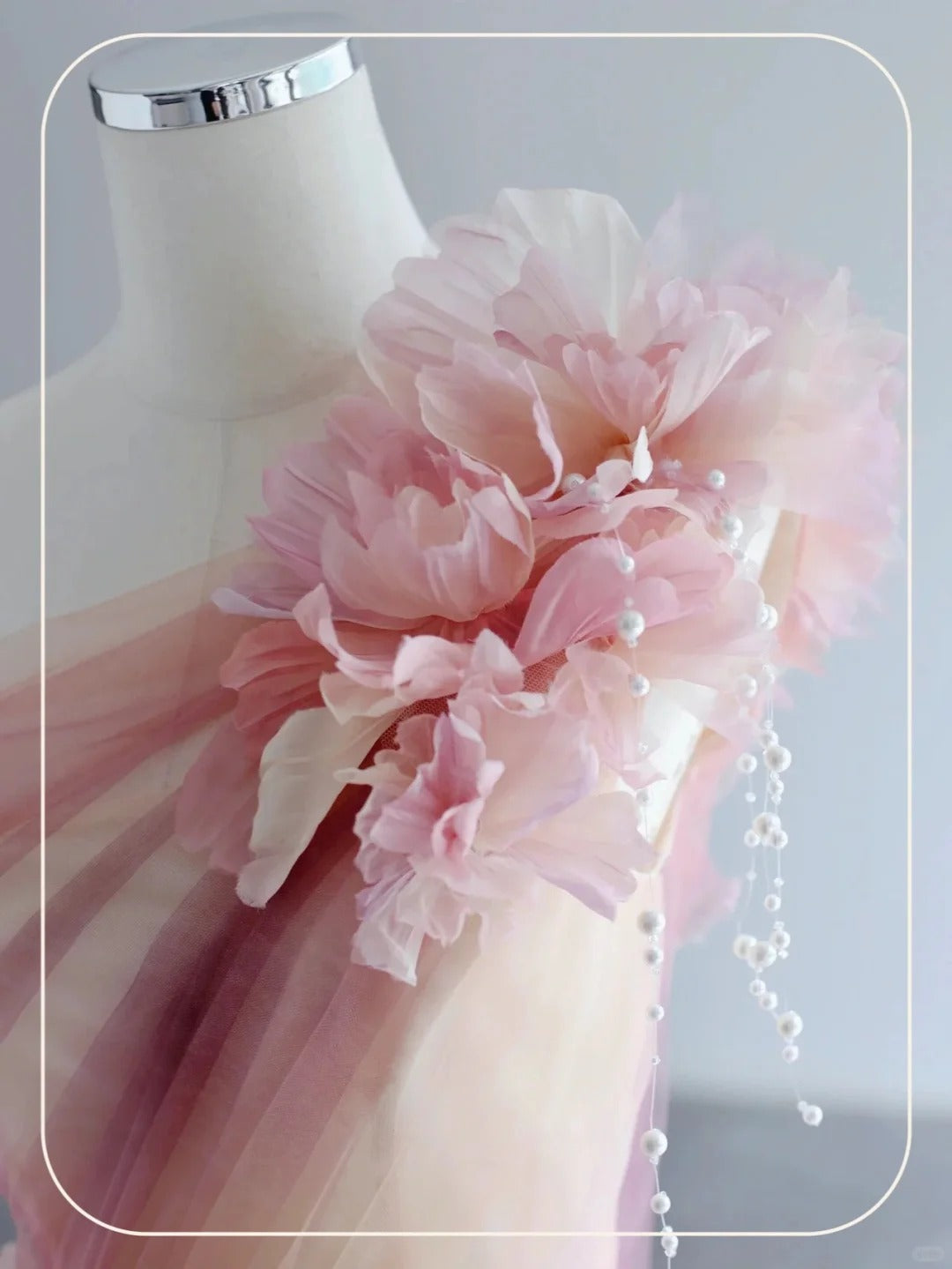 Elegant Formal Dress with 3D Flowers, A-Line Evening Party Dress