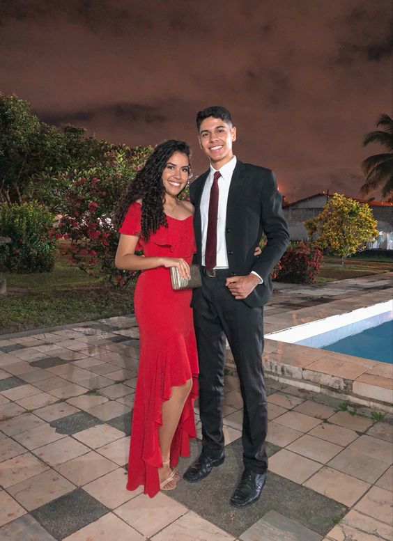 Red Hi-low Mermaid Evening Dress,Red Party Dress