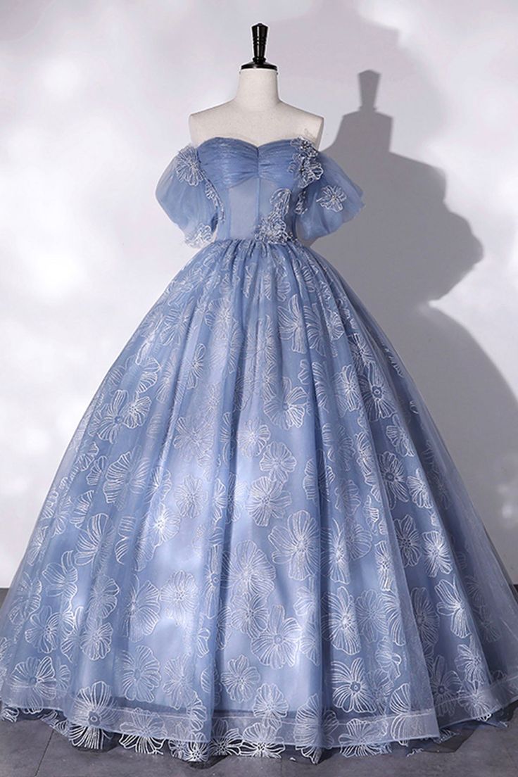 Tulle Lace Long Ball Gown, Off the Shoulder Formal Evening Gown