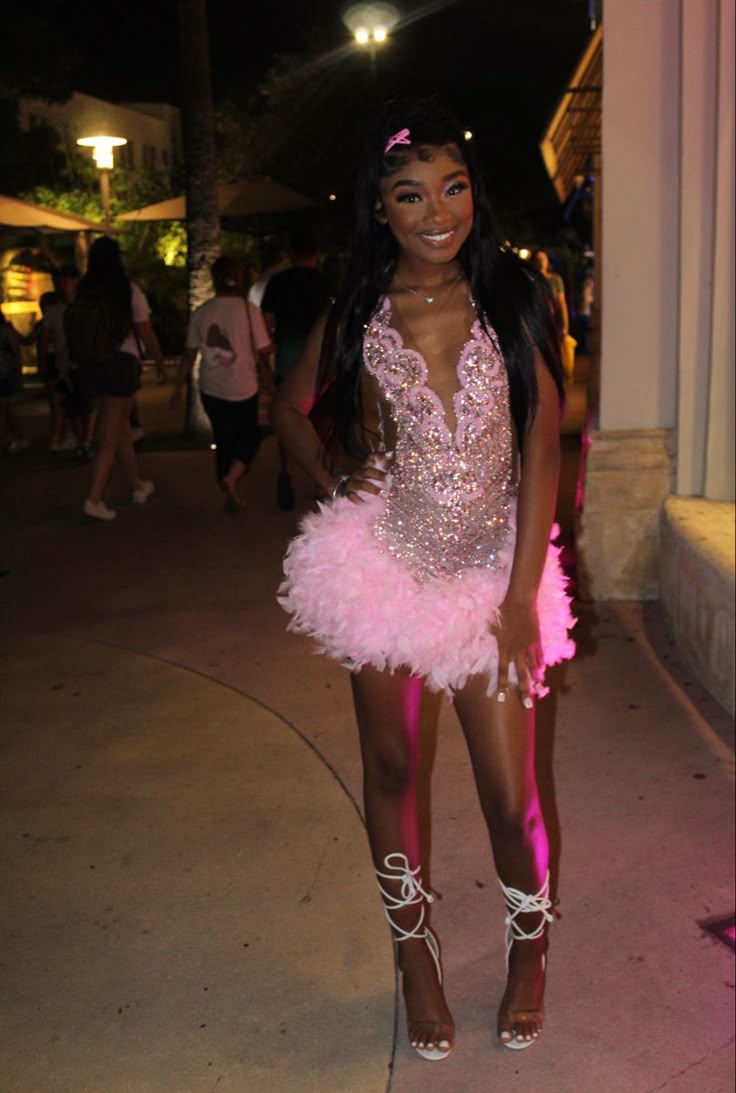 Pink Sexy Beaded Homecoming Dress Short Party Dress