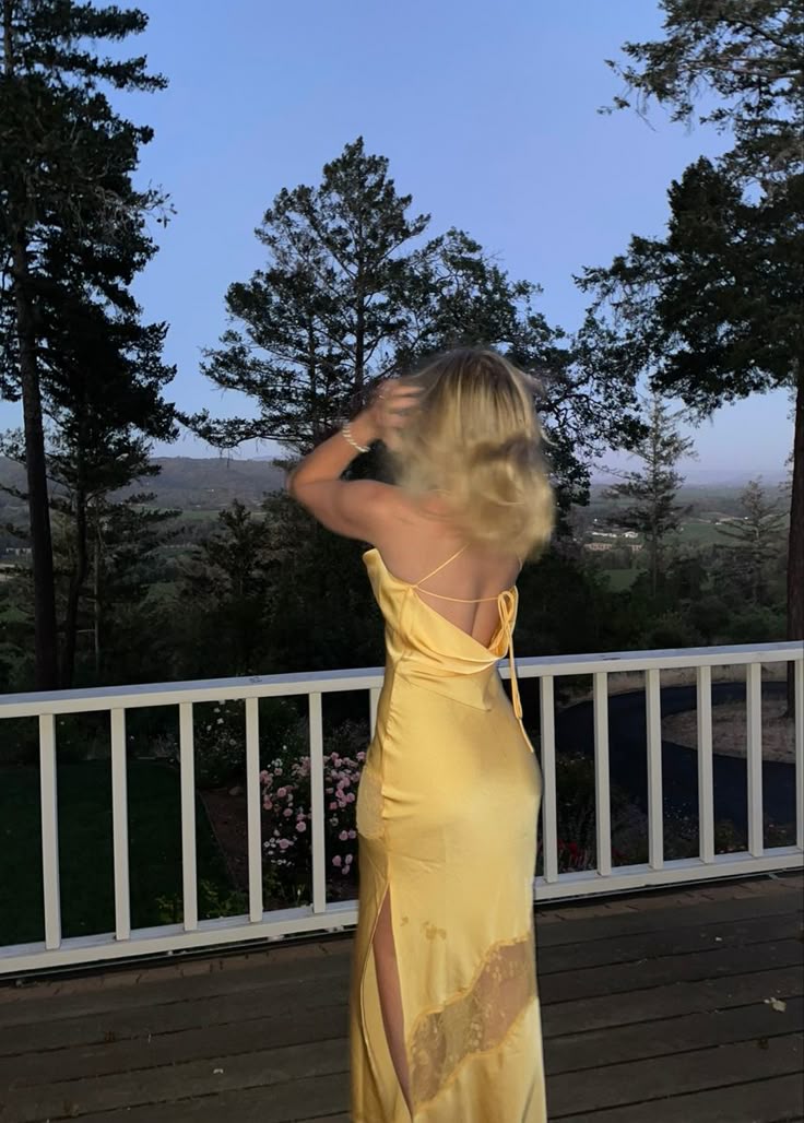 Sexy Yellow Satin Lace Party Dress Long Evening Dress Prom Dresses