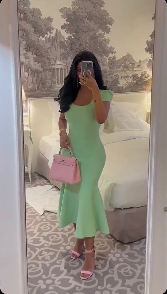Light Green Sheath Evening Dresses Sexy Formal Party Dress