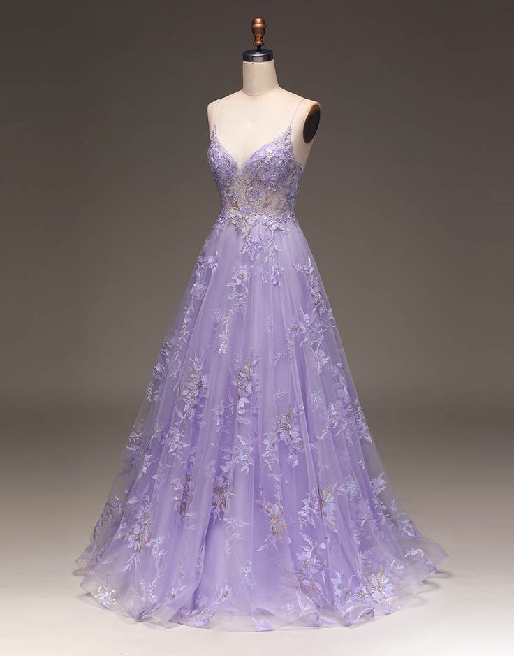 Romantic A-Line Long Glitter Prom Dress With Appliques