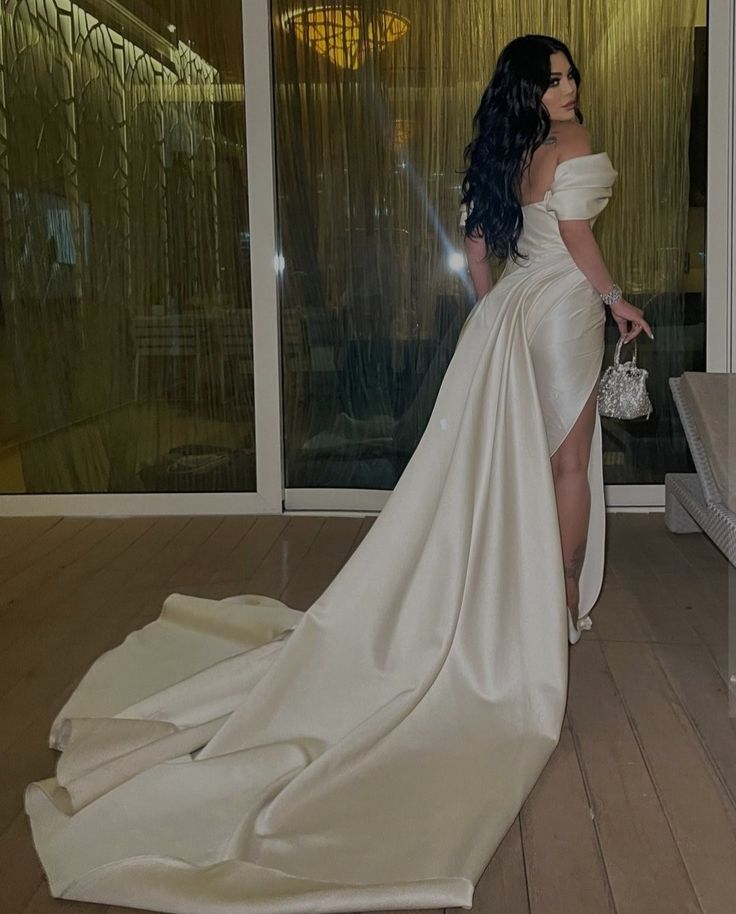 Vintage long satin pleated dress for women, elegant evening dress