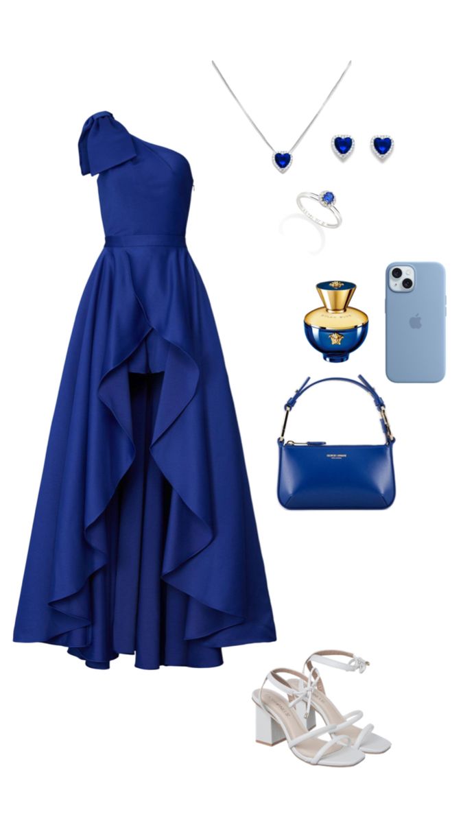 Elegant Formal Dress One Shoulder High Low Evening Party Dress