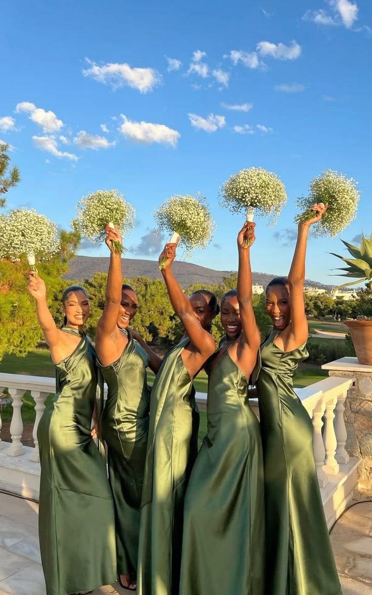 Simple Green Bridesmaids Dresses Long Evening Dress
