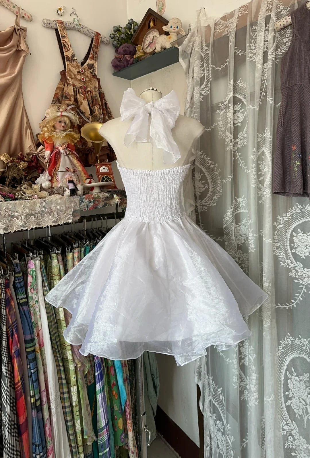 A Line White Birthday Outfit Short Evening Dress Vintage Short Party Dress Homecoming Dress