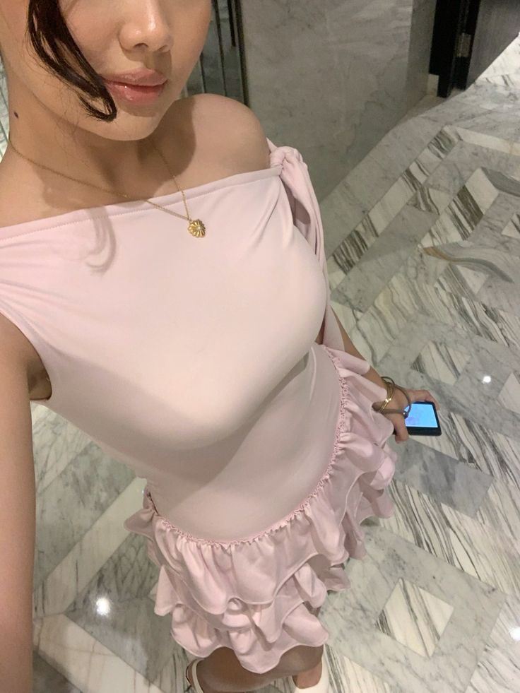 Pink Ruffles Birthday Outfit Short Evening Dress Short Party Dress Cocktail Dresses