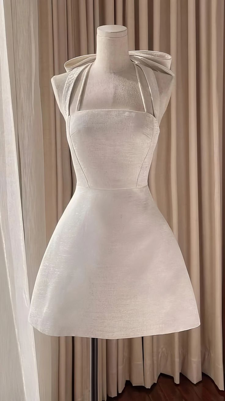 Elegant Halter A Line Short Prom Dress Formal 8th Grade Homecoming Dress